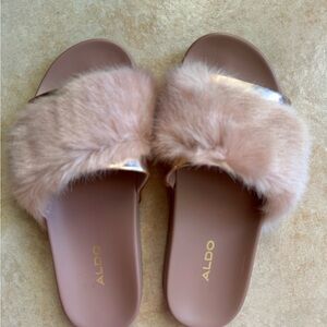 Aldo Women's Blush Furry Slippers